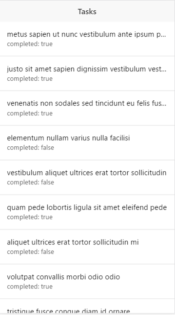 tasks list with json included