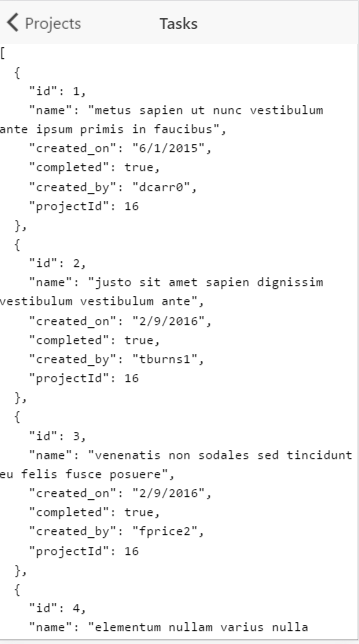 Tasks Raw Json