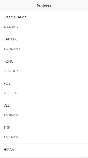 project list with json included
