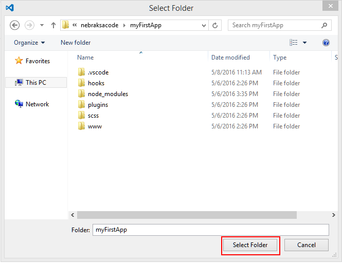 VSCode Select Folder