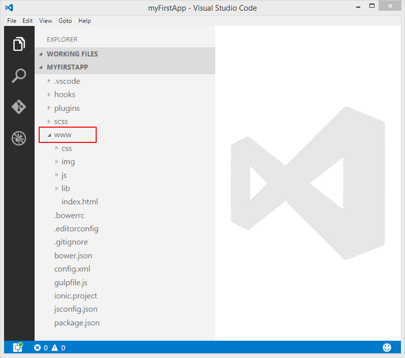 VSCode WWW Folder Expanded